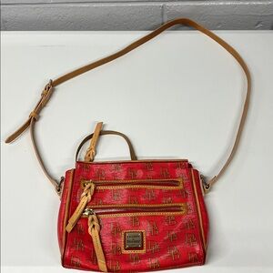 Dooney & Bourke Red and Tan Crossbody Bag